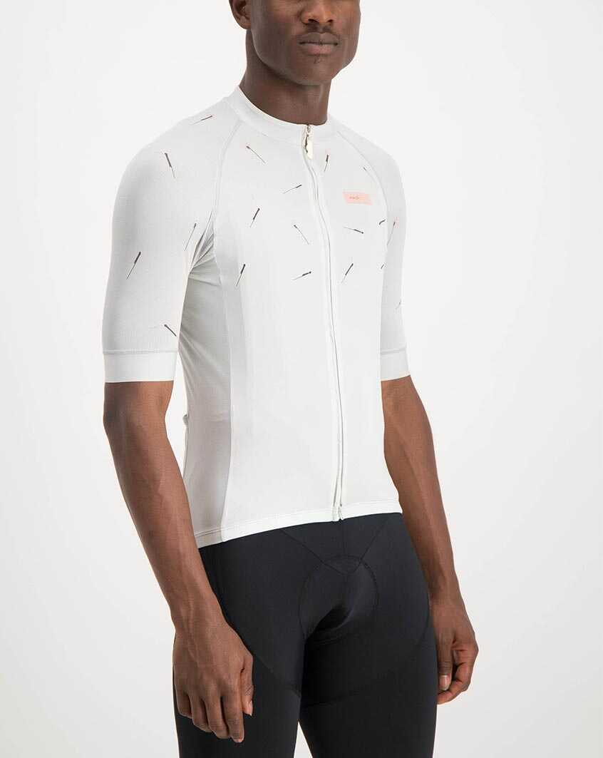 Mens Bad Student white coloured ProXision Cycle Top. Designed and manufactured by Enjoy cycling apparel.