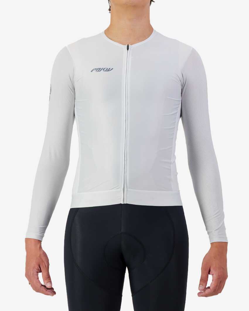 Mens-Long-Sleeve-Cycling-Jersey-ProXision-Arctic-Front-2 Front view of the ProXision men's long sleeve cycling jersey in an Arctic colour way by Enjoy.cc